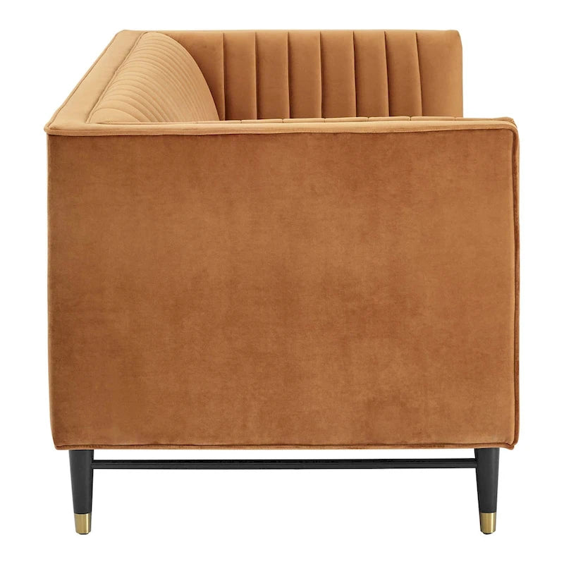 Devote getuftetes Loveseat aus Performance-Samt mit Kanalheftung