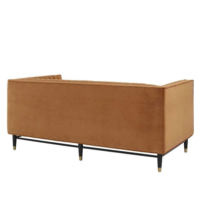 Devote getuftetes Loveseat aus Performance-Samt mit Kanalheftung