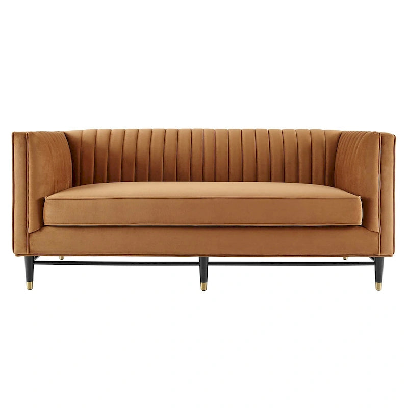 Devote getuftetes Loveseat aus Performance-Samt mit Kanalheftung