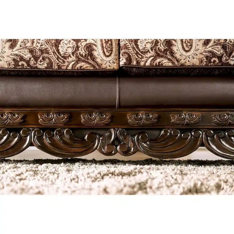 Loveseat tradicional Dayaram de chenilla marrón semirrígida de Gracewood Hollow