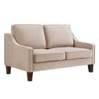 Moderne tweezitsbank voor de woonkamer, kleine bank met fluwelen bekleding - 51.5L x 29 W x 34.25 H, zithoogte: 18