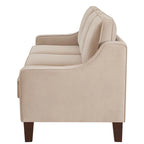 Moderne tweezitsbank voor de woonkamer, kleine bank met fluwelen bekleding - 51.5L x 29 W x 34.25 H, zithoogte: 18