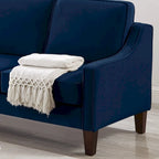 Moderne tweezitsbank voor de woonkamer, kleine bank met fluwelen bekleding - 51.5L x 29 W x 34.25 H, zithoogte: 18