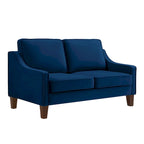 Moderne tweezitsbank voor de woonkamer, kleine bank met fluwelen bekleding - 51.5L x 29 W x 34.25 H, zithoogte: 18