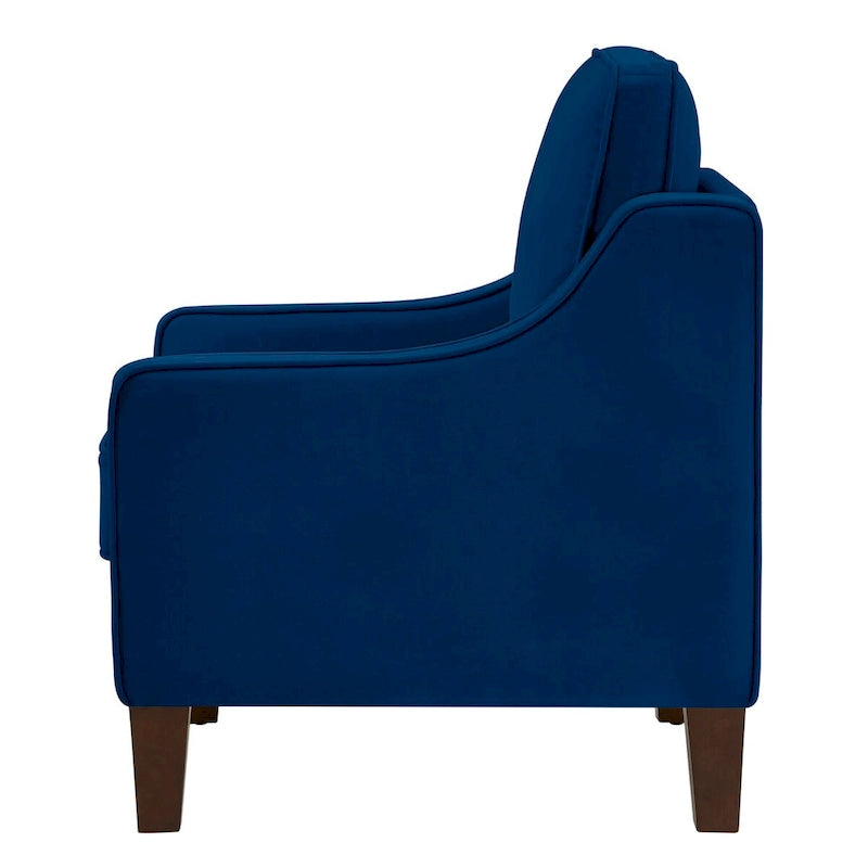 Moderne tweezitsbank voor de woonkamer, kleine bank met fluwelen bekleding - 51.5L x 29 W x 34.25 H, zithoogte: 18
