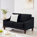 Moderne tweezitsbank voor de woonkamer, kleine bank met fluwelen bekleding - 51.5L x 29 W x 34.25 H, zithoogte: 18
