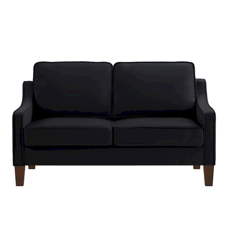 Moderne tweezitsbank voor de woonkamer, kleine bank met fluwelen bekleding - 51.5L x 29 W x 34.25 H, zithoogte: 18