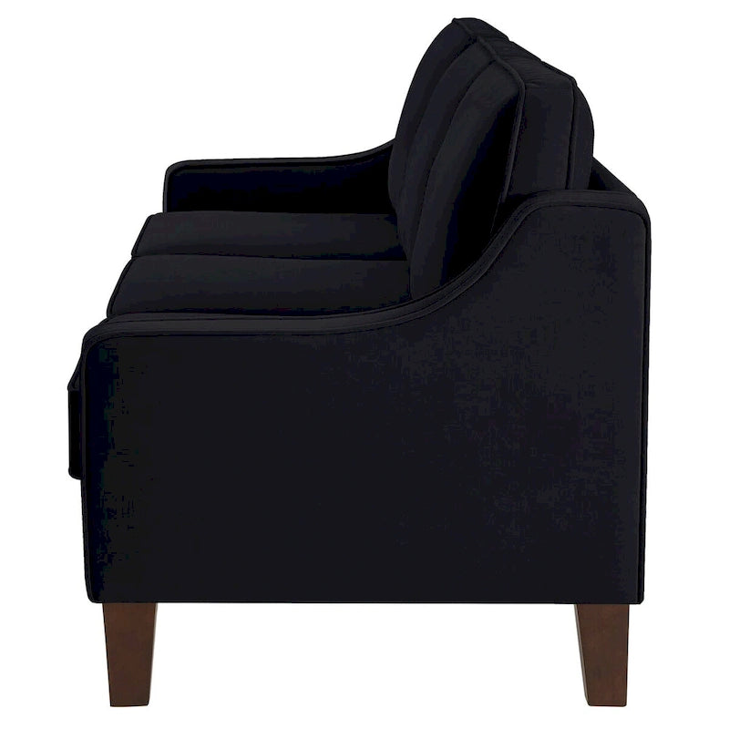 Moderne tweezitsbank voor de woonkamer, kleine bank met fluwelen bekleding - 51.5L x 29 W x 34.25 H, zithoogte: 18