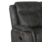 Tom loveseat met handmatige verstelbare relaxfunctie, 74 inch, gelvulling, zwart kunstleer