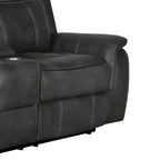 Tom loveseat met handmatige verstelbare relaxfunctie, 74 inch, gelvulling, zwart kunstleer