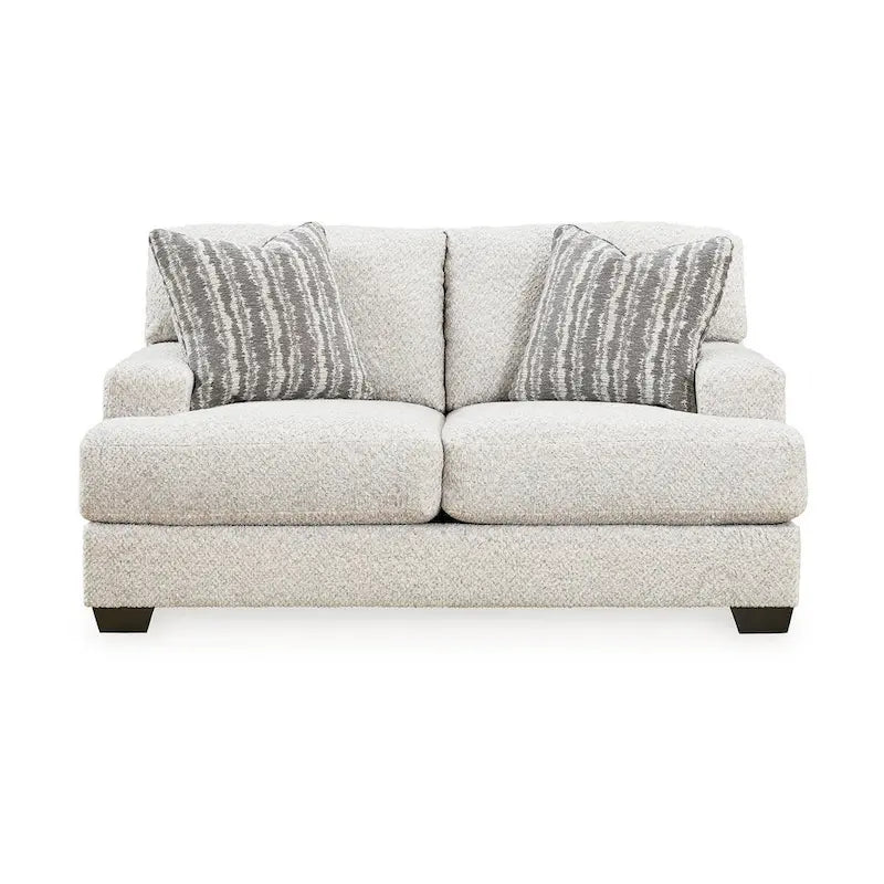 Divanetto Emma da 68 pollici con 2 cuscini decorativi, oversize, poliestere grigio