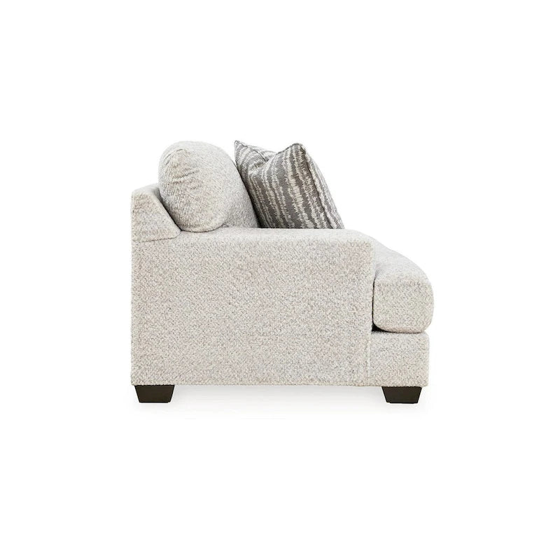 Divanetto Emma da 68 pollici con 2 cuscini decorativi, oversize, poliestere grigio