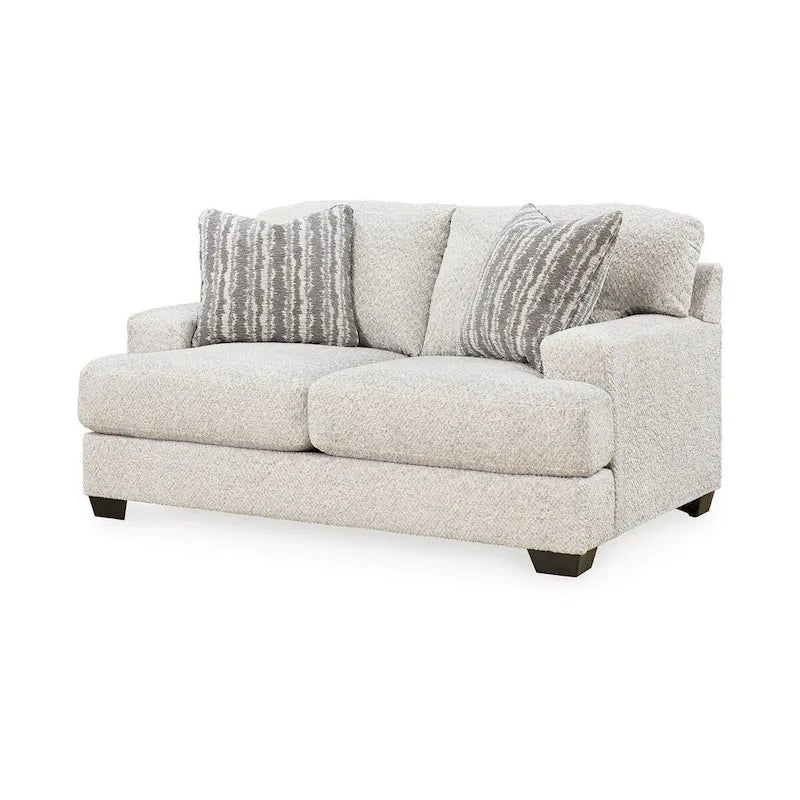 Divanetto Emma da 68 pollici con 2 cuscini decorativi, oversize, poliestere grigio