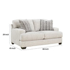 Divanetto Emma da 68 pollici con 2 cuscini decorativi, oversize, poliestere grigio