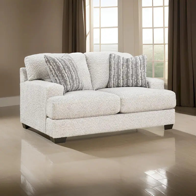 Divanetto Emma da 68 pollici con 2 cuscini decorativi, oversize, poliestere grigio