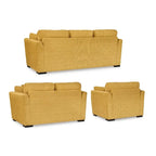Roundhill Furniture Clareen 3-teiliges Wohnzimmer-Set, Sofa, Zweisitzer und Cutler-Sessel