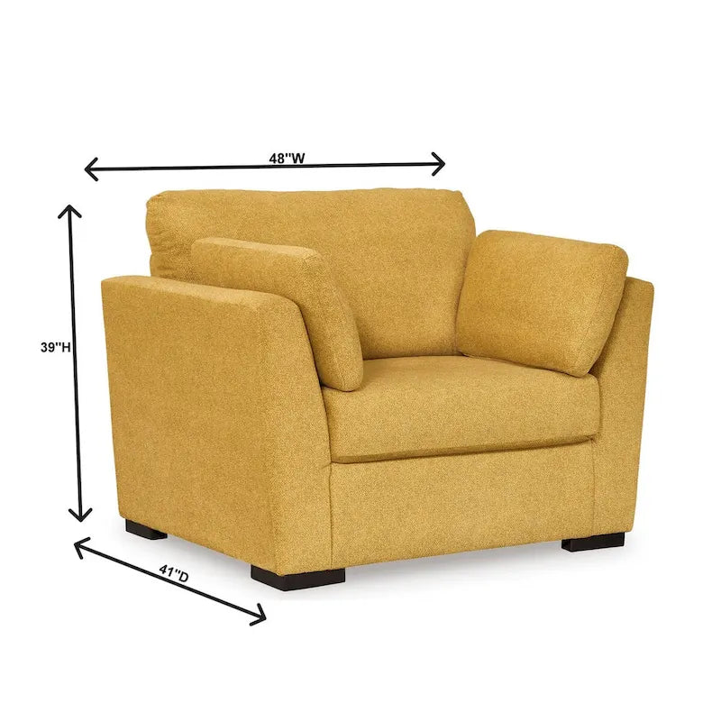 Roundhill Furniture Clareen 3-teiliges Wohnzimmer-Set, Sofa, Zweisitzer und Cutler-Sessel