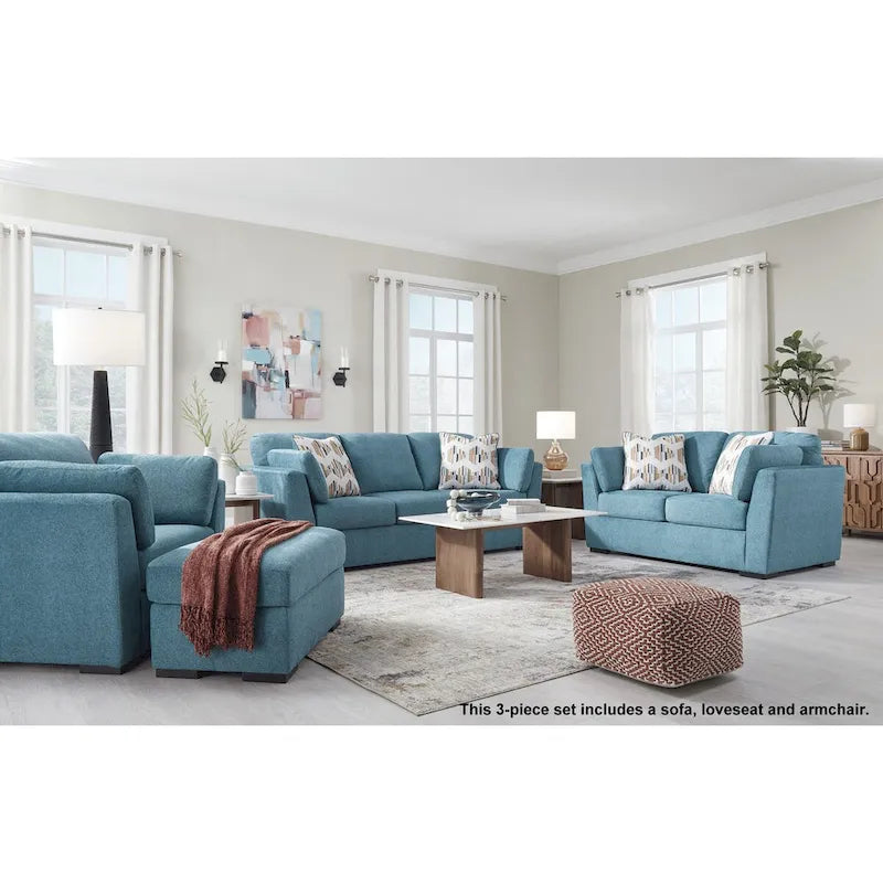 Roundhill Furniture Clareen 3-teiliges Wohnzimmer-Set, Sofa, Zweisitzer und Cutler-Sessel