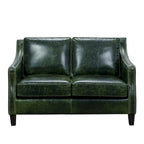 Essex Loveseat aus grünem, gewollt abgenutztem Narbenleder