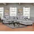 Roundhill Furniture Duleek 3-teiliges Wohnzimmer-Set, silbernes Fischgrätmuster