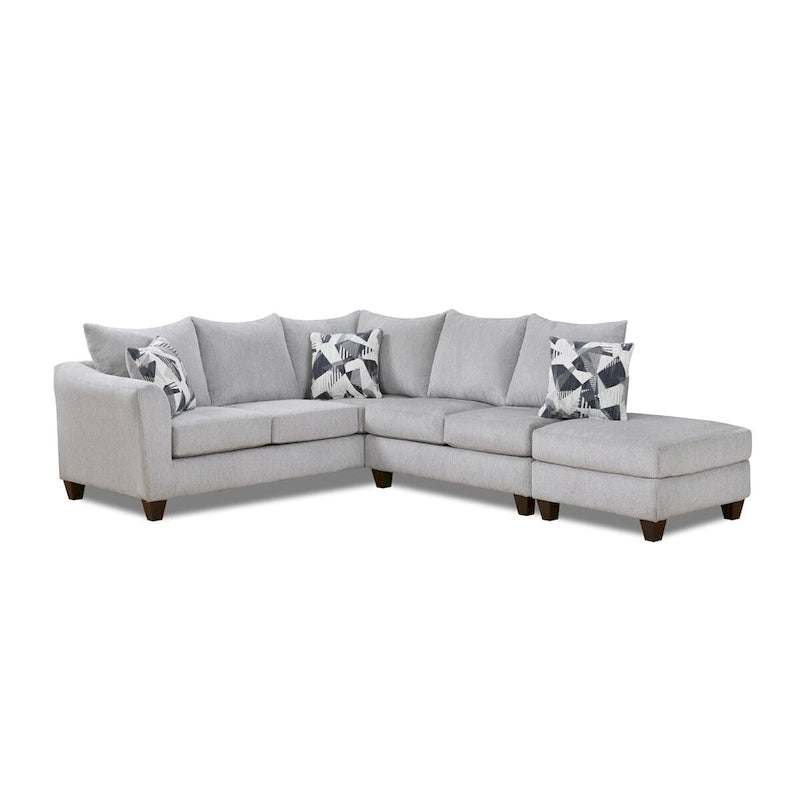 Roundhill Furniture Duleek 3-teiliges Wohnzimmer-Set, silbernes Fischgrätmuster