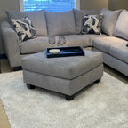 Roundhill Furniture Duleek 3-teiliges Wohnzimmer-Set, silbernes Fischgrätmuster
