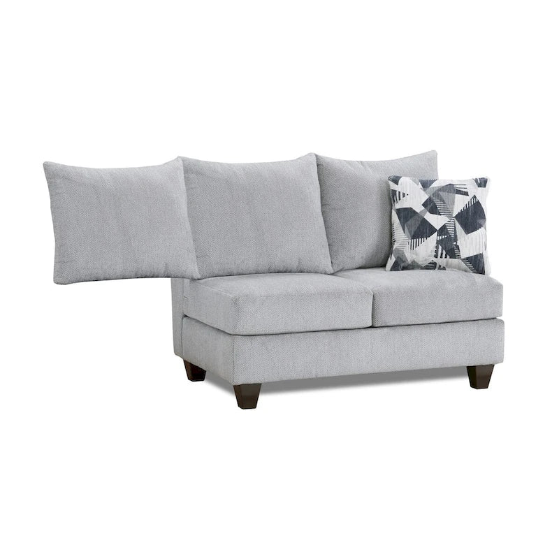 Roundhill Furniture Duleek 3-teiliges Wohnzimmer-Set, silbernes Fischgrätmuster