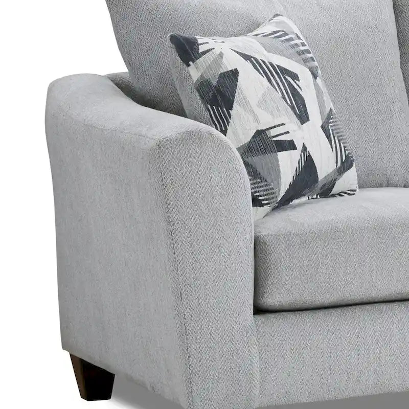 Roundhill Furniture Duleek 3-teiliges Wohnzimmer-Set, silbernes Fischgrätmuster