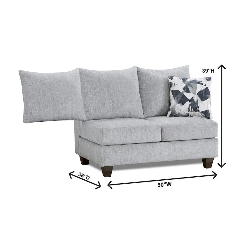 Roundhill Furniture Duleek 3-teiliges Wohnzimmer-Set, silbernes Fischgrätmuster