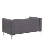 Set di divani moderni Morden Fort, 2 pezzi, con divanetto e divano in tessuto tecnologico e gambe in metallo