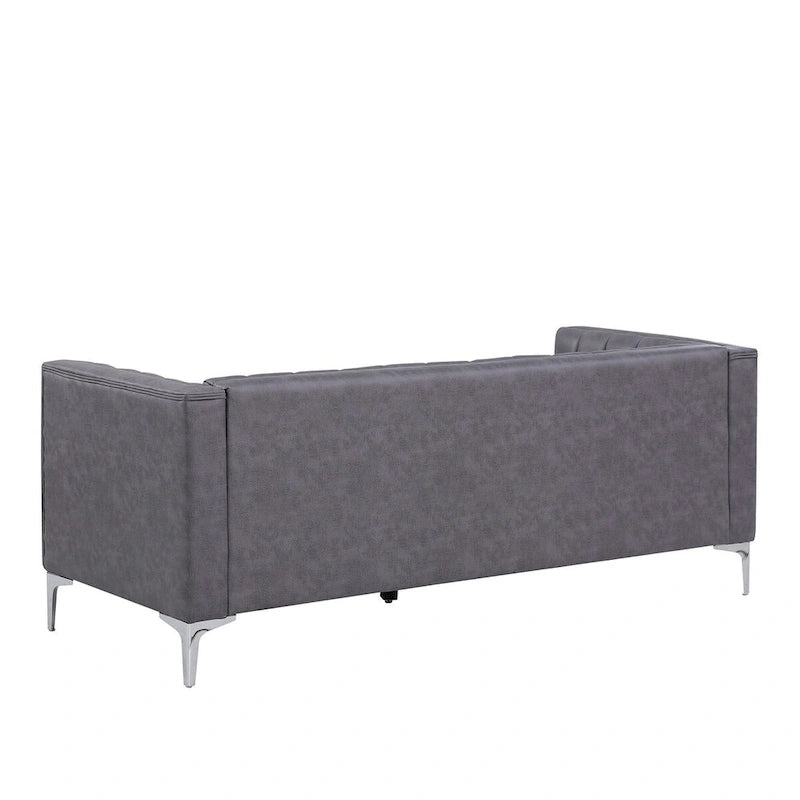 Set di divani moderni Morden Fort, 2 pezzi, con divanetto e divano in tessuto tecnologico e gambe in metallo