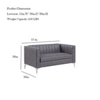 Set di divani moderni Morden Fort, 2 pezzi, con divanetto e divano in tessuto tecnologico e gambe in metallo