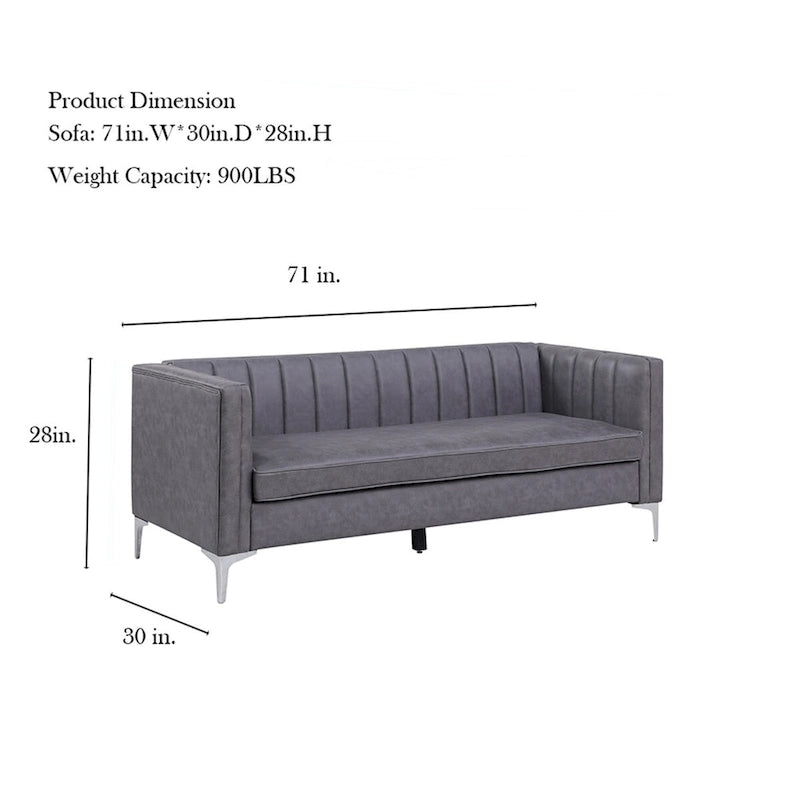 Set di divani moderni Morden Fort, 2 pezzi, con divanetto e divano in tessuto tecnologico e gambe in metallo
