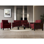 CraftPorch 3-teiliges Wohnzimmer-Set aus Cord, im Mid-Century-Modern-Stil, mit Samtbezug