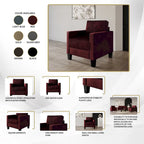 CraftPorch 3-teiliges Wohnzimmer-Set aus Cord, im Mid-Century-Modern-Stil, mit Samtbezug
