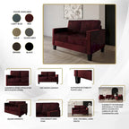 CraftPorch 3-teiliges Wohnzimmer-Set aus Cord, im Mid-Century-Modern-Stil, mit Samtbezug