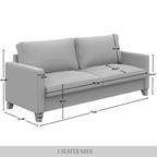 CraftPorch 3-teiliges Wohnzimmer-Set aus Cord, im Mid-Century-Modern-Stil, mit Samtbezug