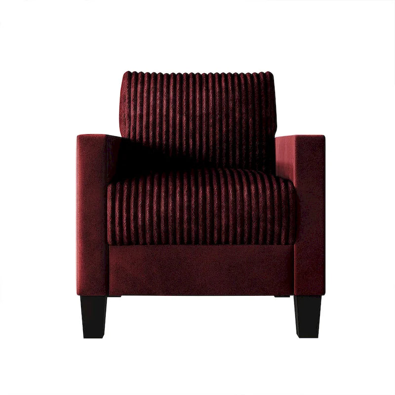 CraftPorch 3-teiliges Wohnzimmer-Set aus Cord, im Mid-Century-Modern-Stil, mit Samtbezug