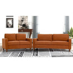US Pride Furniture Miles 2 részes kanapé- és kétszemélyeskanapé-garnitúra megfordítható háttámlapárnákkal, századközepi modern kanapéval
