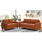 US Pride Furniture Miles 2 részes kanapé- és kétszemélyeskanapé-garnitúra megfordítható háttámlapárnákkal, századközepi modern kanapéval
