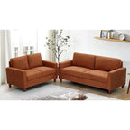 US Pride Furniture Miles 2 részes kanapé- és kétszemélyeskanapé-garnitúra megfordítható háttámlapárnákkal, századközepi modern kanapéval