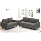 US Pride Furniture Miles 2 részes kanapé- és kétszemélyeskanapé-garnitúra megfordítható háttámlapárnákkal, századközepi modern kanapéval