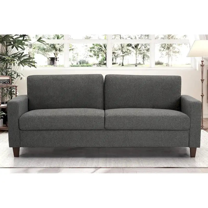 US Pride Furniture Miles 2 részes kanapé- és kétszemélyeskanapé-garnitúra megfordítható háttámlapárnákkal, századközepi modern kanapéval