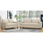 US Pride Furniture Miles 2 részes kanapé- és kétszemélyeskanapé-garnitúra megfordítható háttámlapárnákkal, századközepi modern kanapéval