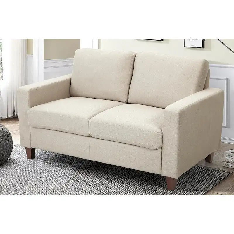 US Pride Furniture Miles 2 részes kanapé- és kétszemélyeskanapé-garnitúra megfordítható háttámlapárnákkal, századközepi modern kanapéval