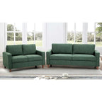 US Pride Furniture Miles 2 részes kanapé- és kétszemélyeskanapé-garnitúra megfordítható háttámlapárnákkal, századközepi modern kanapéval