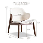 Ensemble 2 pièces de fauteuil d’appoint et table Beck en noyer, style mi-siècle, bouclé et dossier enveloppant, de Furniture of America