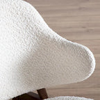 Ensemble 2 pièces de fauteuil d’appoint et table Beck en noyer, style mi-siècle, bouclé et dossier enveloppant, de Furniture of America