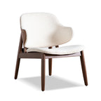 Ensemble 2 pièces de fauteuil d’appoint et table Beck en noyer, style mi-siècle, bouclé et dossier enveloppant, de Furniture of America