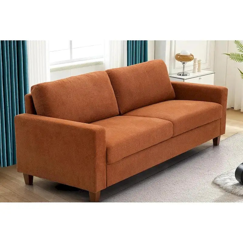 Canapé 2 places compact moderne du milieu du siècle Miles, avec coussins de dossier réversibles, grand modèle